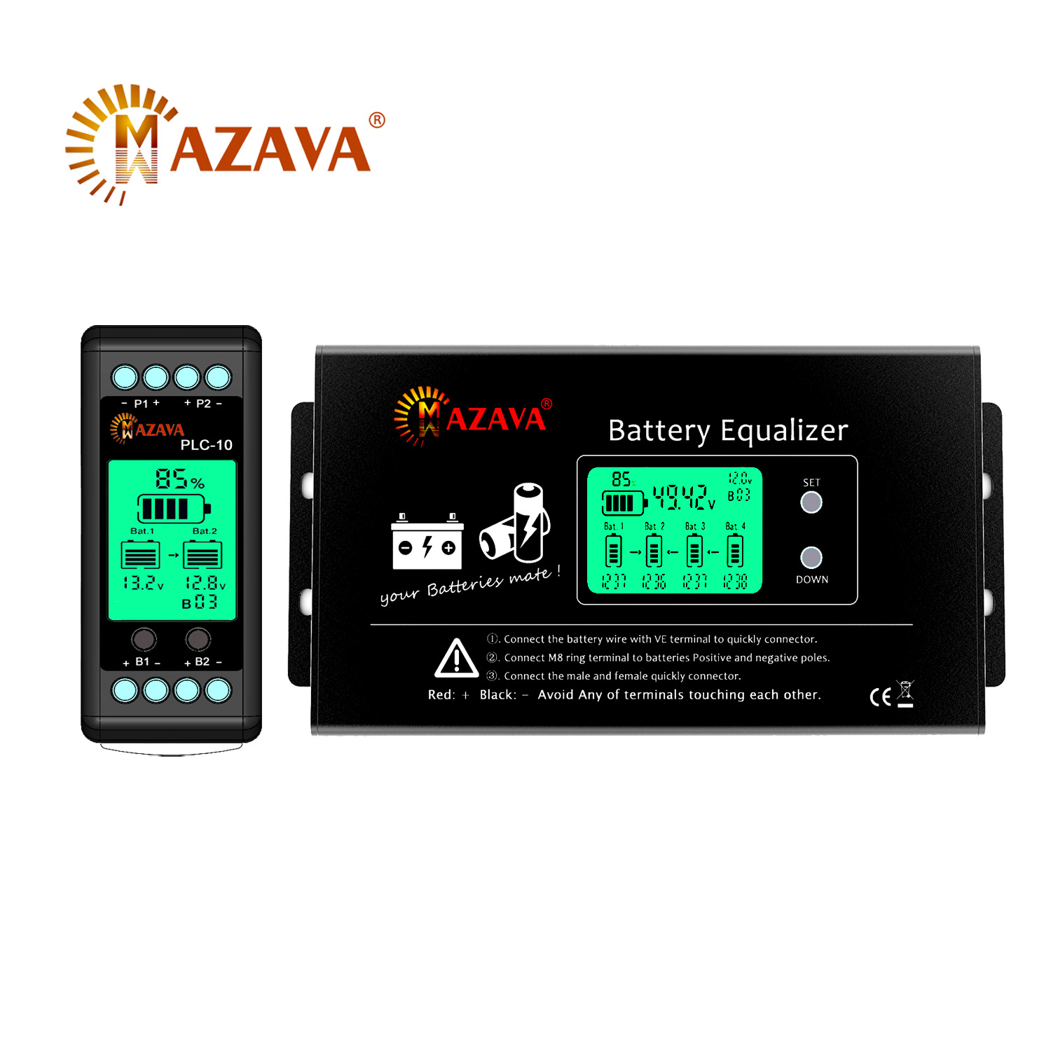 Battery Equalizer Balancer - MAZAVA PLC-10 HX02 موازن البطارية 2S