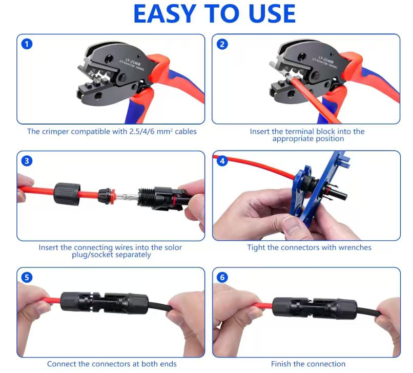 طقم كماشة تجعيد كهروضوئية 2546 - مراجعة Mc4 Crimping Tool وسعره
